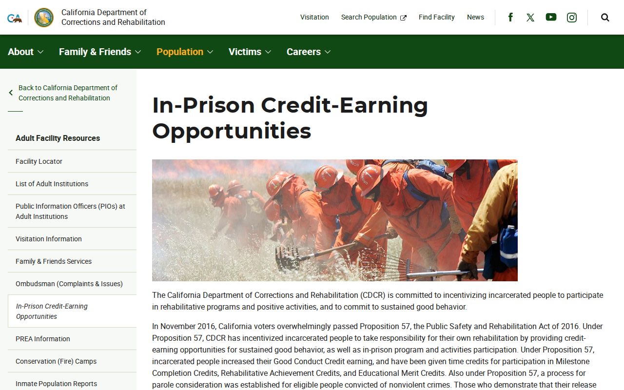 CDCR credit earning rules for Lassen County projected release date checks